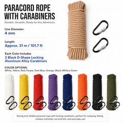 4mm Paracord Braided – Climbing Rope Emergency Rope Survival Accessories Rescue Rope