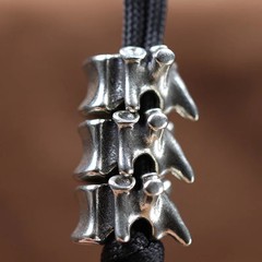 Spine Bone Brass Knife Beads EDC Outdoor DIY Paracord Handmade Woven Lanyard
