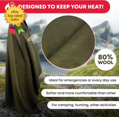 Olive Drab Green Fire Retardant Warm Blanket 66″ X 90″ Style Survival