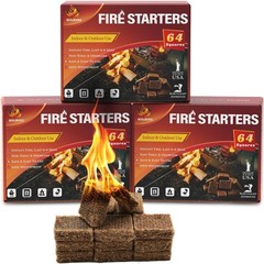 192 Easy-to-Light Natural Fire Starter Squares – Ideal for Campfires & Barbecues