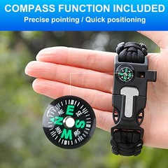 Survival Bracelet Set 3 Pack with Compass & Whistle, Camping, Hiking Emer