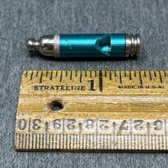 Mini Keychain Whistle Teal Blue Loud Emergency Survival EDC Safety SEE VIDEO