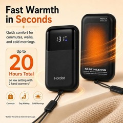 Rechargeable Hand Warmers 2 Pack, Electric Pocket 2Pack, Matte Black