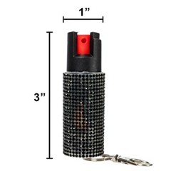 2 Pack Burn Pepper Spray 1/2oz Self Defense in Fashionable Keychain Case Black