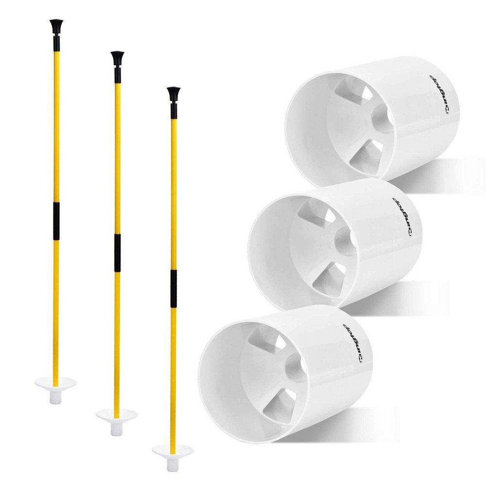 KINGTOP Golf Hole Cup Flagpole Set for Practice Putting Green, 6” Putting