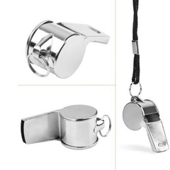 24-Pack Stainless Steel Whistles with Lanyards – Loud, Clear Sound for Coaches,