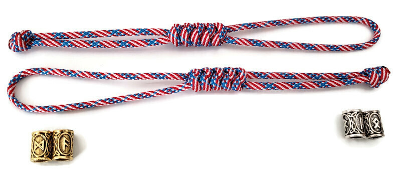 Paracord Lanyard/Keychain 550 (Flag U.S.A.) Nordic Runes – 3 Variations (2 Pack)