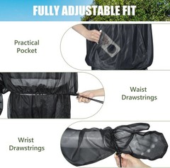 Unisex Outdoor Mosquito Jacket with Hood & Mitts Breathable Bug-Proof Mesh Net