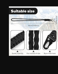 2Pcs Heavy Duty Paracord Lanyard Necklace Whistles Strap Braided 550 Keychain La