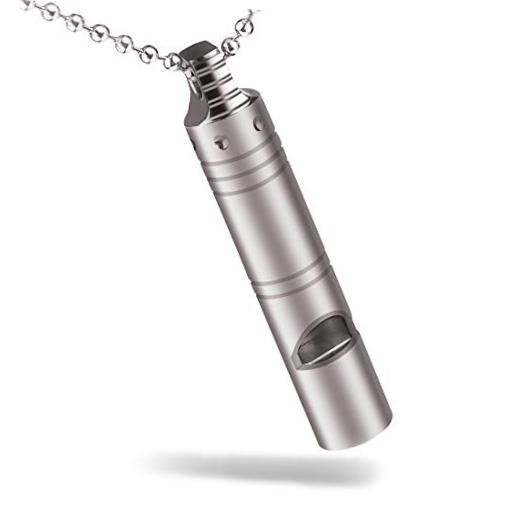Whistle Emergency,Titanium Whistle Necklace Keychain Loud up to Sliver Ti01