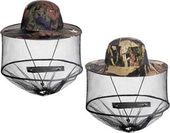 2 Pack Mosquito Head Net Hat Sun Hat Garden Bug Hat with Hidden Net Mesh for