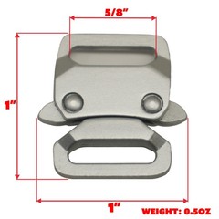 Matte Silver Mini Tactical Style Clasp Quick Release Paracord Buckle Bracelet