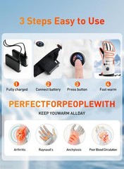 Heated Gloves For Men Women Auxemu 7.4V Heating 8H Warmth Heated Gloves Visual