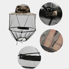 2PCS Mosquito Head Net Hat with Hidden Mesh Protect Bugs Bees for Hiking Fishing