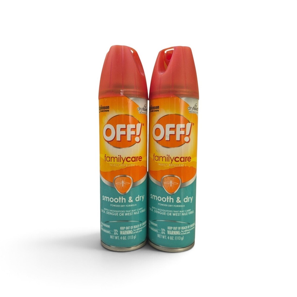 2 Pack OFF Family Care Smooth and Dry Insect Mosquito Repellent w/ Deet 4oz