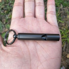2 PCS Emergency Hiking Camping Survival Stainless Steel Loud Whistle with Key…