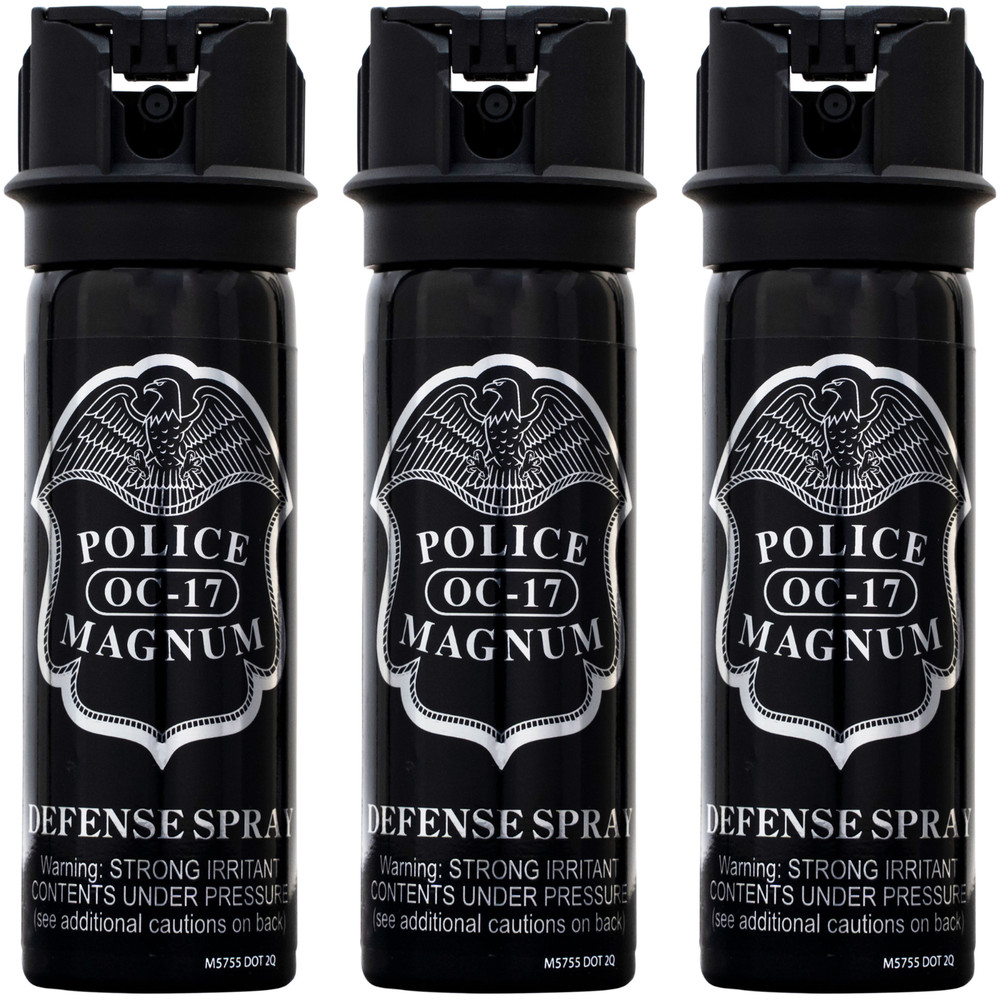 Police Magnum pepper spray USA self defense maximum strength 3 pack 3oz Flip Top