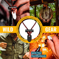 The Bushcraft – Original Fire Starter Necklace for Men, Handcrafted in USA, Weat