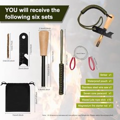 Fire Starter Kit with Ferro Rod & Tinder – Easy Survival Fire Starter for