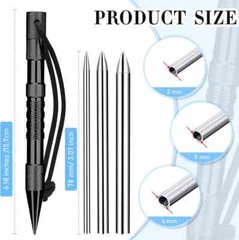 Paracord Knotters Tool Marlin Spike with 3 Pieces FID Black