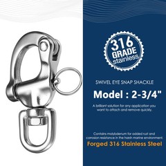 316 Stainless Steel Swivel Shackle Sailing Halyard, Quick Release