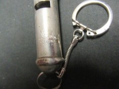 Tubular Whistle Key Ring, Made in Hong Kong, Metal j21