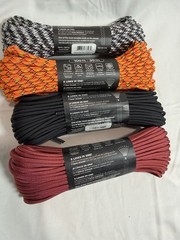 Atwood Rope MFG 550 Paracord 4-Pack 100 ft Nylon UV All Weather Red/Black