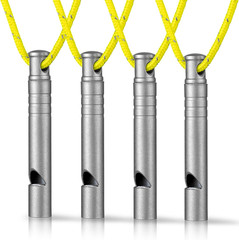 Titanium Emergency Whistle,120db Safety Whistle with Lanyard,Outdoor Survival Sm