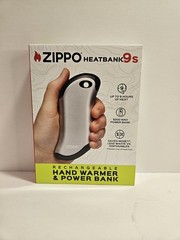 Zippo Silver HeatBank 9s Rechargeable Hand Warmer Power Bank