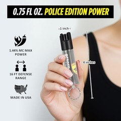 Police Edition Pepper Spray Keychain Self Defense Maximum Strength, 16 5-Pack