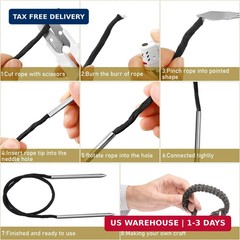 Paracord Knotters Tool Marlin Spike With 3 Pieces FID, Stainless Steel Needle, L