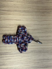 Handmade Cross Black 550 Paracord Key Chain Hanger High Quality Made in USA
