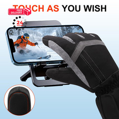 QILOVE Heated Gloves, Rechargeable Hand Warmers for Men Women – 4.5V-L, Black