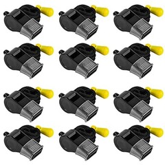 12 Pack Sport Whistles with Lanyar for Coaches, Referees and 12 Pcs(black)