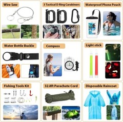 Outdoor Survival Kit,Camping Gear First Aid with Molle System Bag,Camo Gray