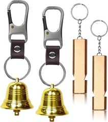 2PACK 1.5″ Loud Bear Bell with Whistle Set for Hikers,3 in 1 Outdoor Camping