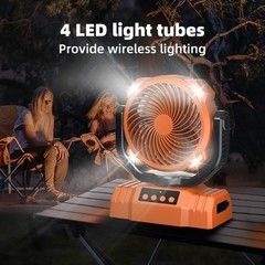 Rechargeable Battery Operated Camping Fan with Adjustable Airflow Control