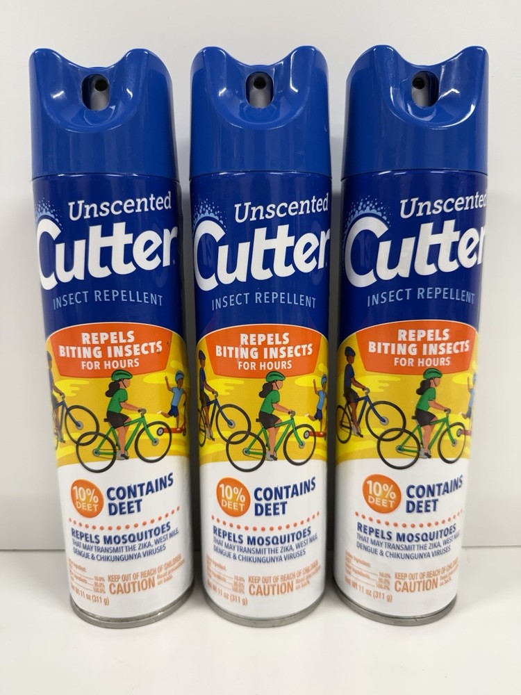 Lot of 3 Cutter Backwoods Insect Repellent 11 Oz Aerosol Mosquito Unscented