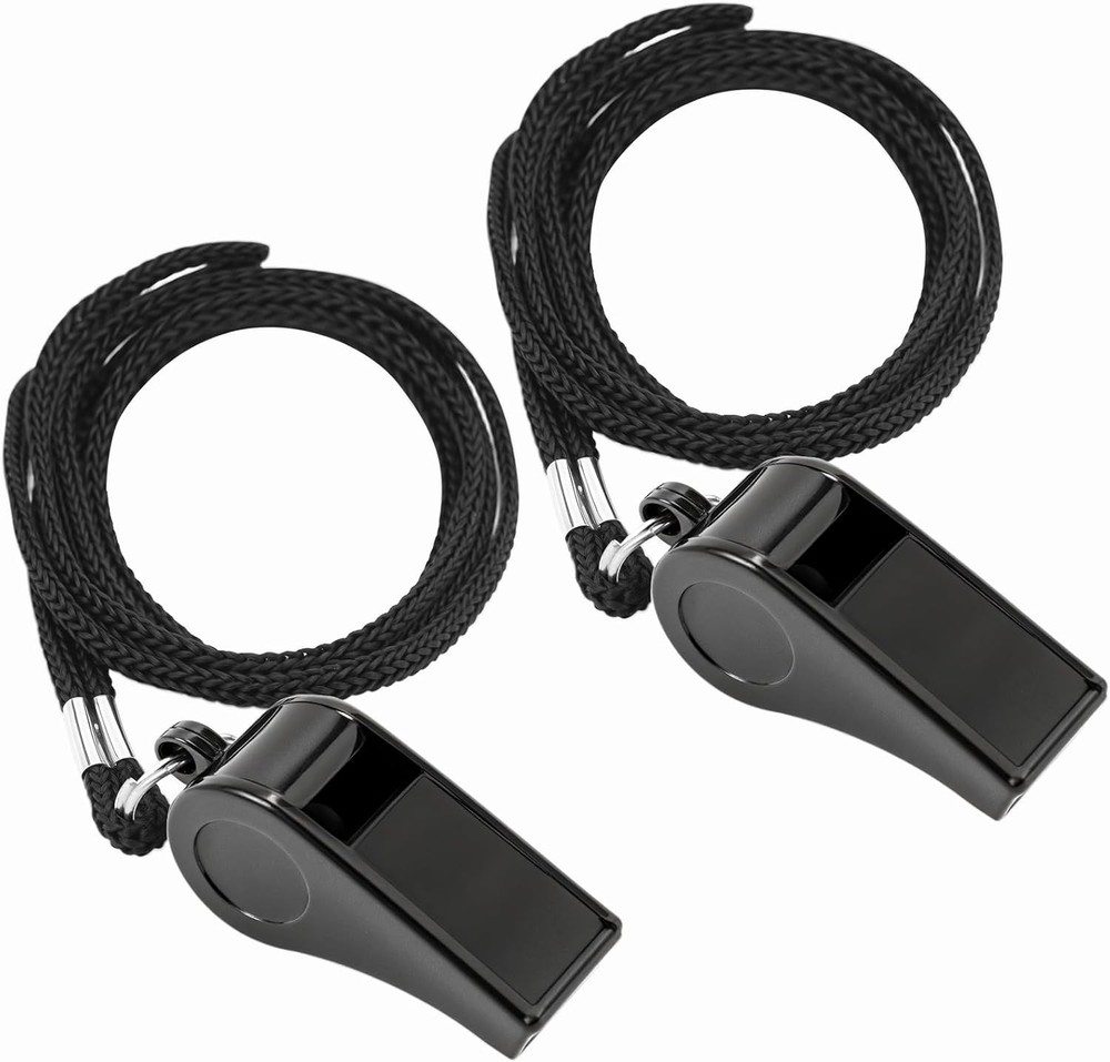 JKQAGD 2PCS Sports Whistles with Lanyard Loud Crisp Sound Whistle Ideal for