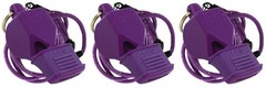 Fox 40 Classic CMG Safety 3-Chamber Pealess Whistle + Lanyard, Purple (3-Pack)