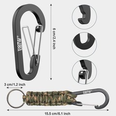 Paracord Keychain for Men Women Paracord Carabiner Backpack Keychain with Alu…