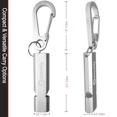 Heart-Engraved Aluminum Emergency Whistles for Her/Him, A Pair of Silver