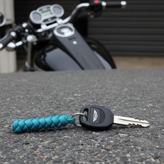 Paracord Style Keychain, Hand-Woven Circular Knot Design, 3.15 Inch Length, Meta