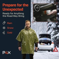 Emergency Blankets & Rain Poncho Hybrid Survival Gear and Equipment, Heavy Duty, Spoke…