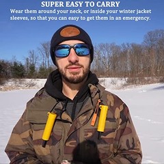 Retractable Ice Safety Picks – 11.5FT Extra Long Lanyard – Safety Pack of 2