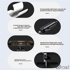 12V Car Heater And Fan, 360° Defrost, Dual Mode, Cigarette Lighter Power