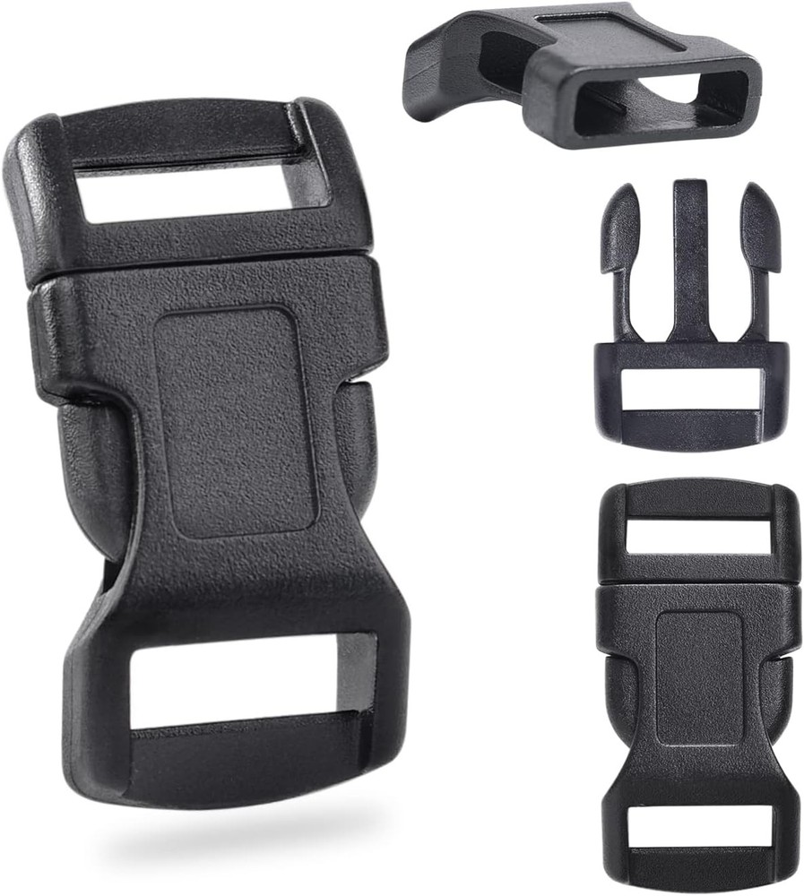 60 Pack 1/2″ Paracord Buckles Clips, Curved Paracord Bracelets Buckle, Plastic S