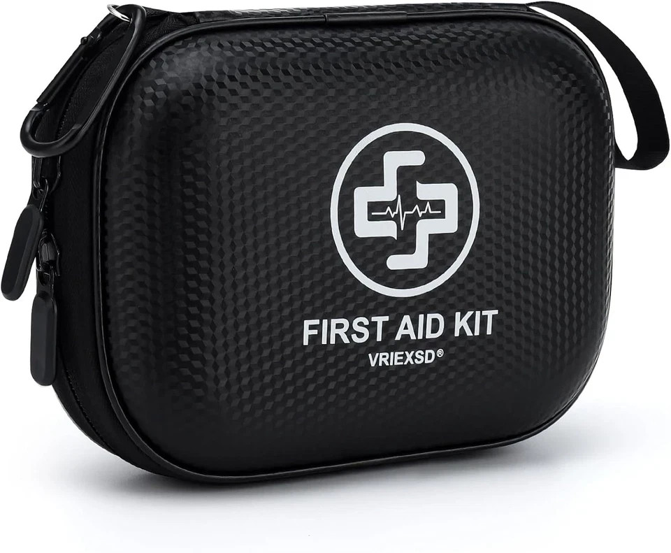 Mini First Aid Kit – 150 Piece Small Waterproof Hard Shell Medical Kit for Home,