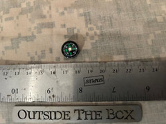 14mm Button Compass – Grade B, Liquid Filled, NON-Luminous, EDC (About 9/16″)