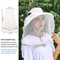 Mosquito Head Net 2 Pack Extra Fine Mesh Insect Bug Fly Protection Hat